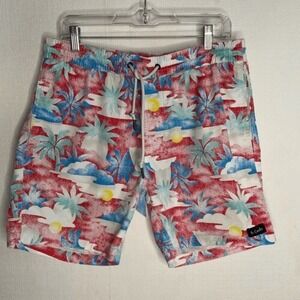 NWOT Barney Cools Amphibious Tropical Unlined Swim Trunks Shorts Men 36 China